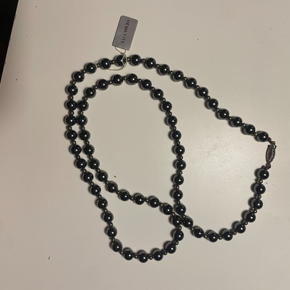 Hematite Necklace 30" New with Tag 95 grams - Picture 2 of 9